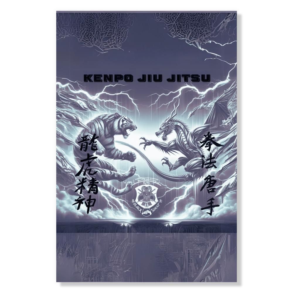 BSK Tiger Dragon Lightening Vertical Poster